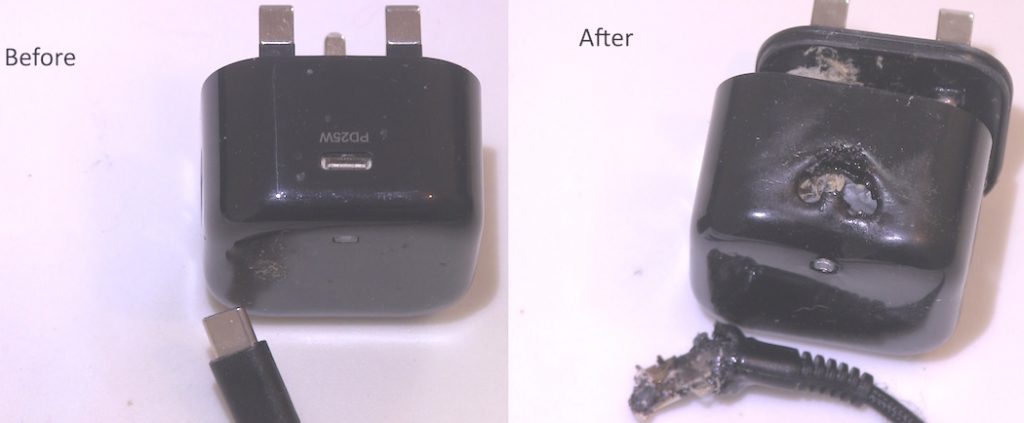 Before and After USB-C damaged plug