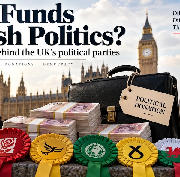 Who funds British Politcs displays party roses